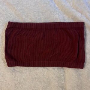Burgundy Ribbed Tube Top